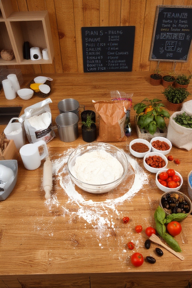 pizza dough preparation station
