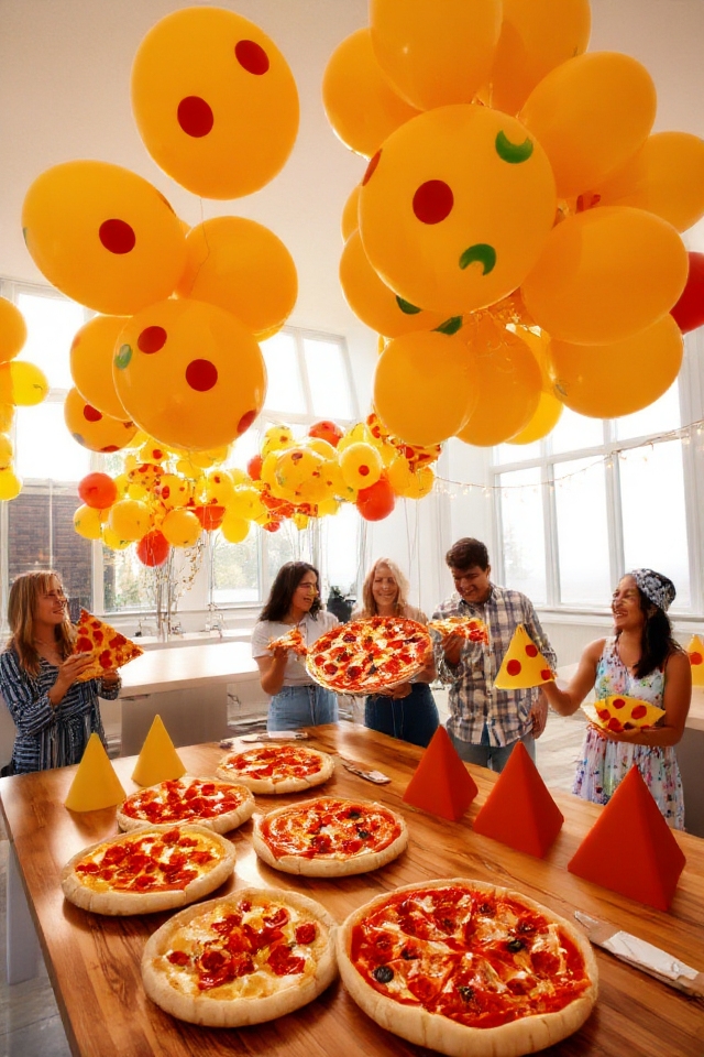 pizza party balloon decorations