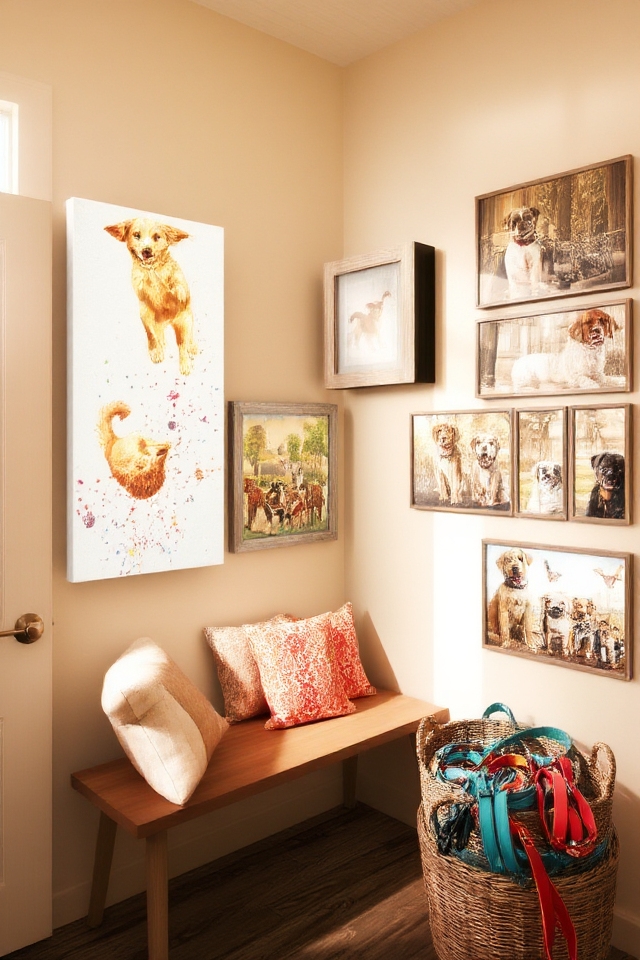 playful dog themed wall art