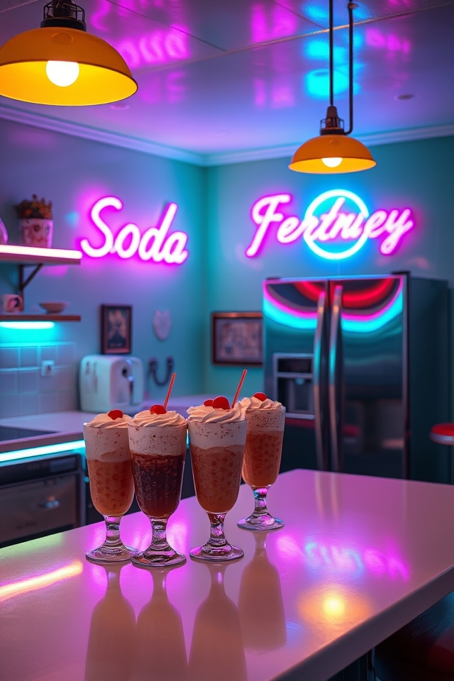 playful neon kitchen vibe
