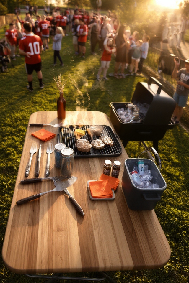 portable grill station setup