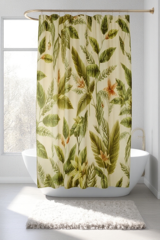refresh bathroom with curtains