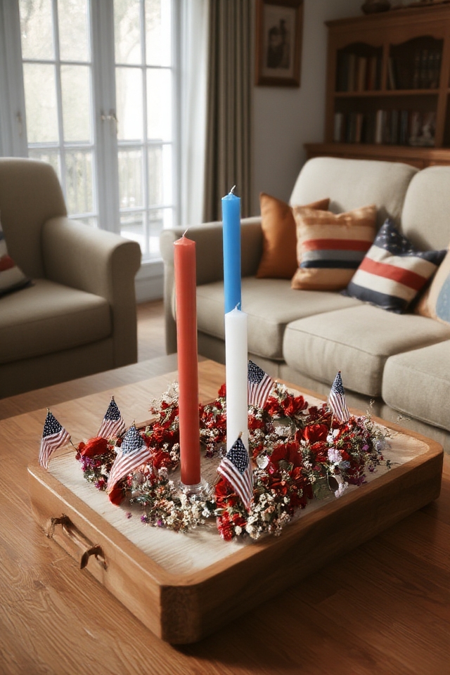 remembrance candle arrangement setup
