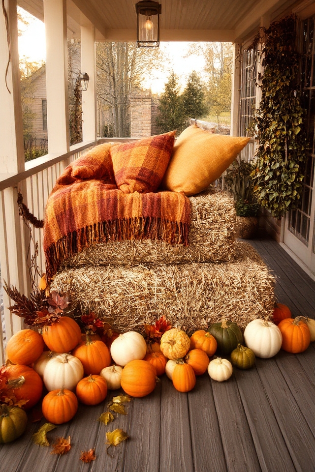 rustic autumn gathering seating