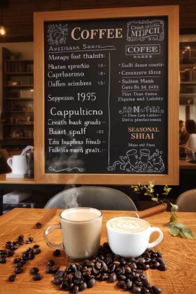 rustic chalkboard coffee menu