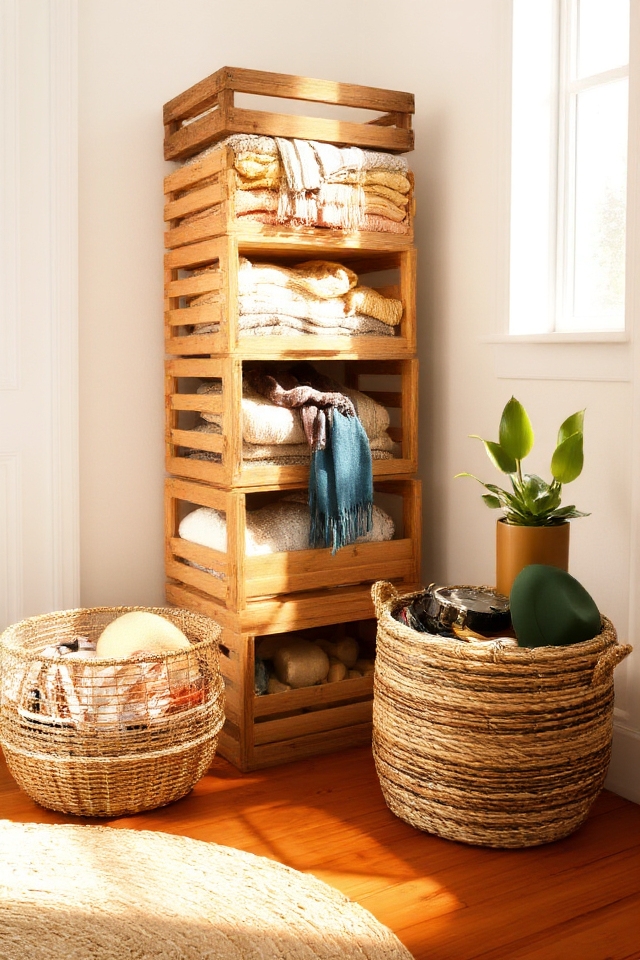 rustic crate wardrobe organization