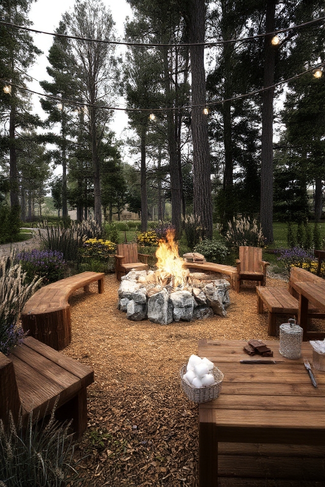 rustic fire pit design