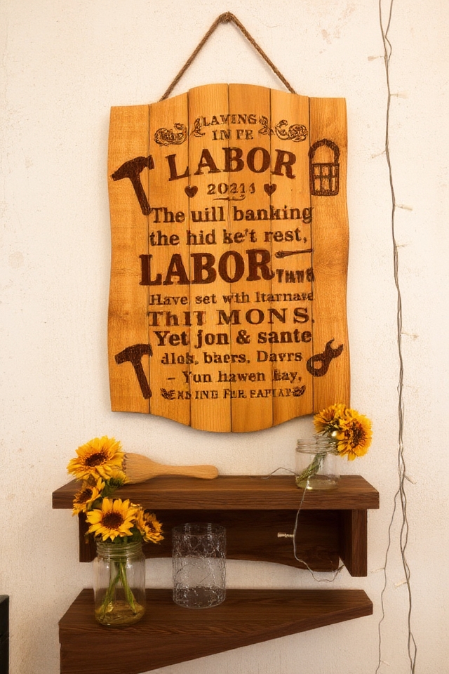rustic labor day sign