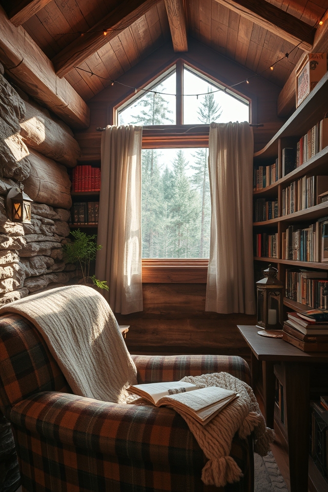 rustic reading nook retreat