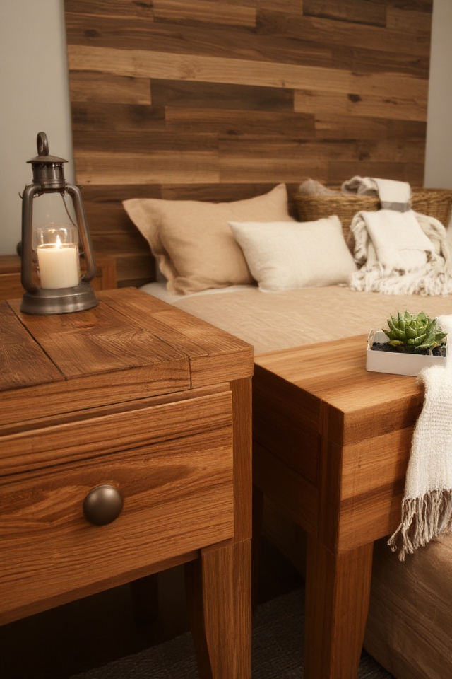 rustic reclaimed wood nightstands
