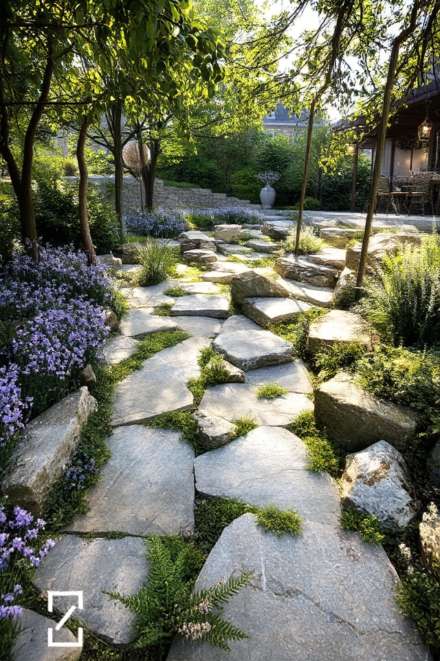 rustic stone pathway charm