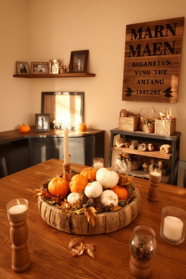rustic wooden autumn decor