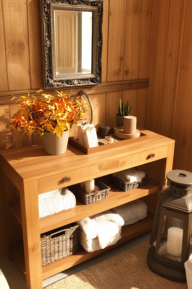 rustic wooden vanity decor