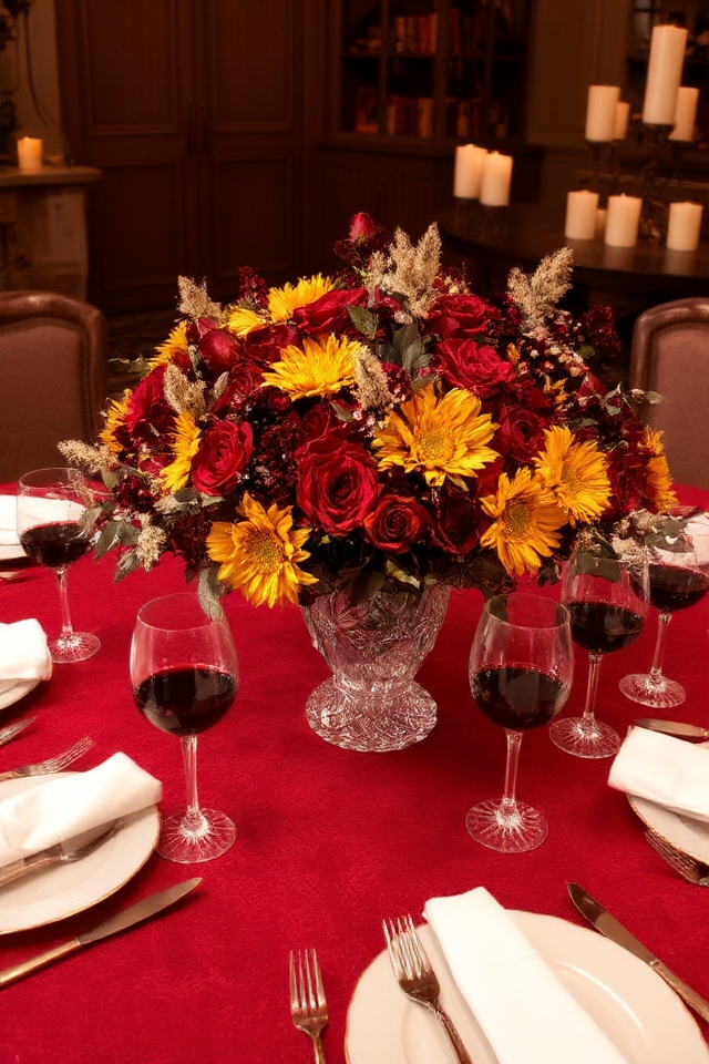 seasonal floral dining decor