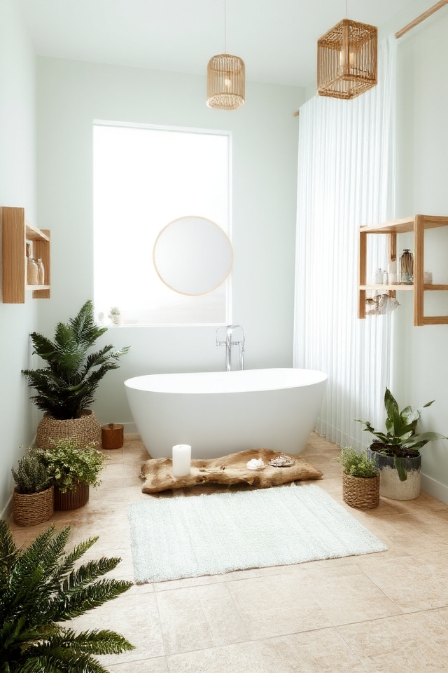 serene beach inspired bathroom decor