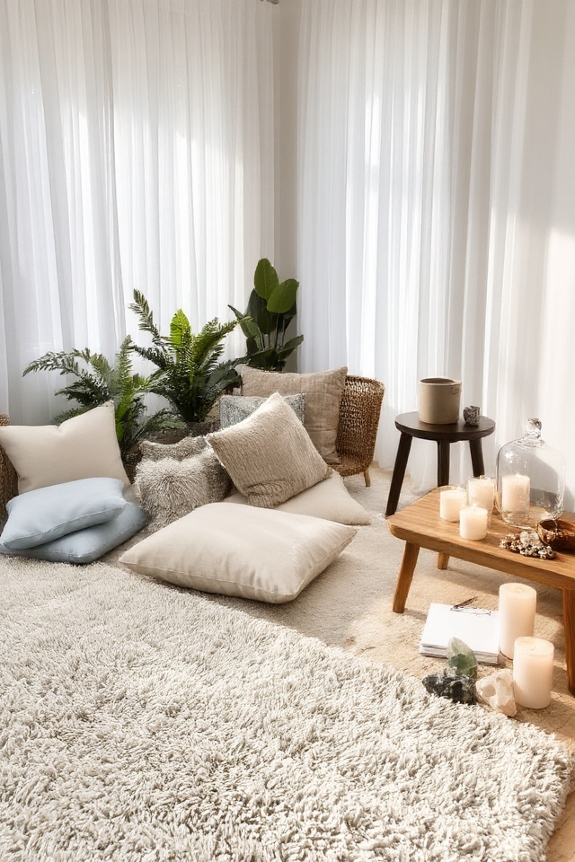 serene meditation corner setup