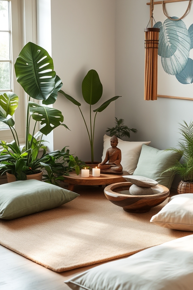 serene meditation reading nook