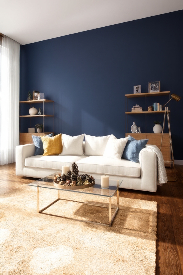 sophisticated navy blue accent
