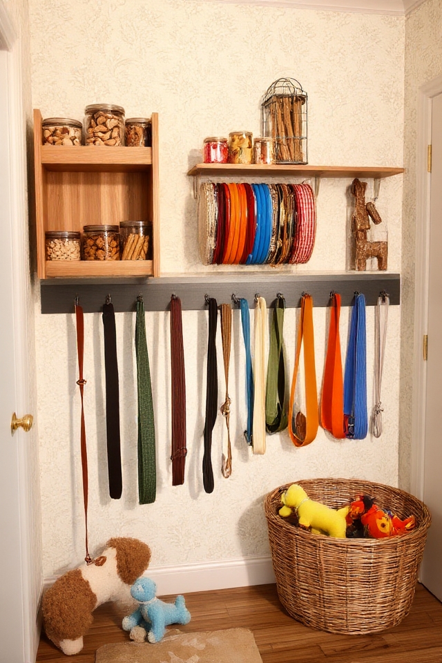 stylish dog leash organization