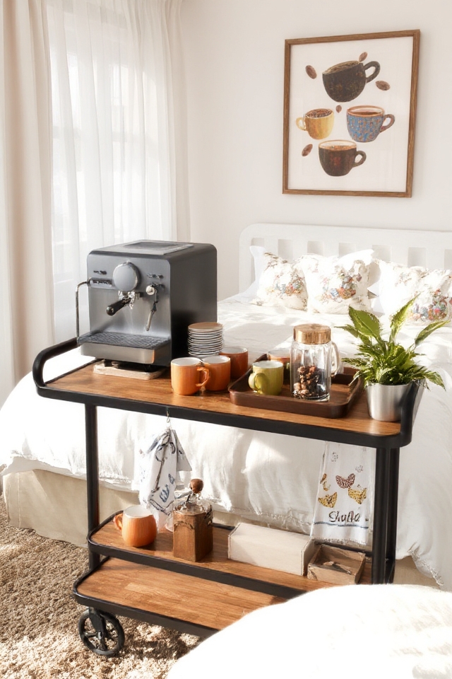 stylish espresso bar cart