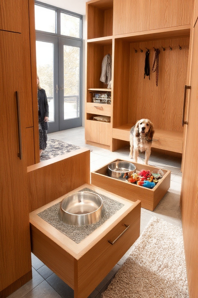 stylish organized pet feeding