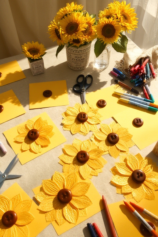 sunflower greeting card crafting