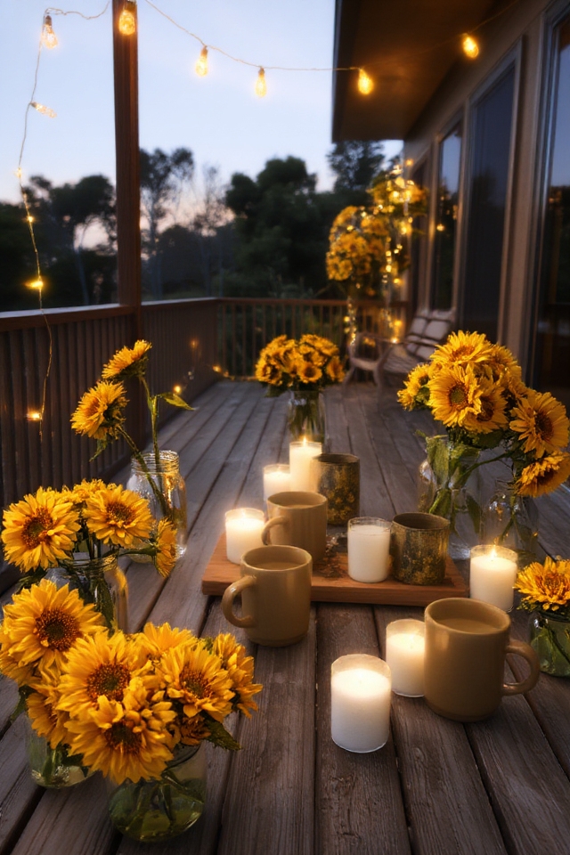 sunflower string lights ambiance