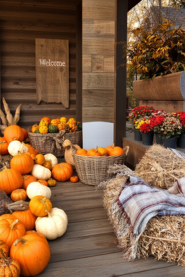 sustainable autumn porch decor