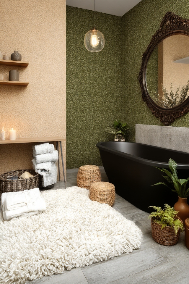 textured materials enhance bathrooms