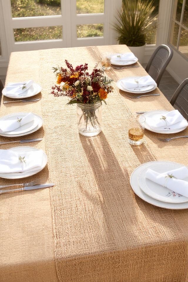 textured table linens enhance dining