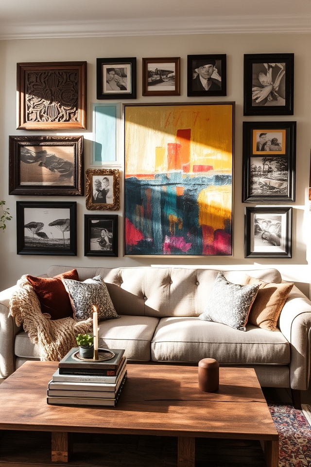 thrifted art gallery wall