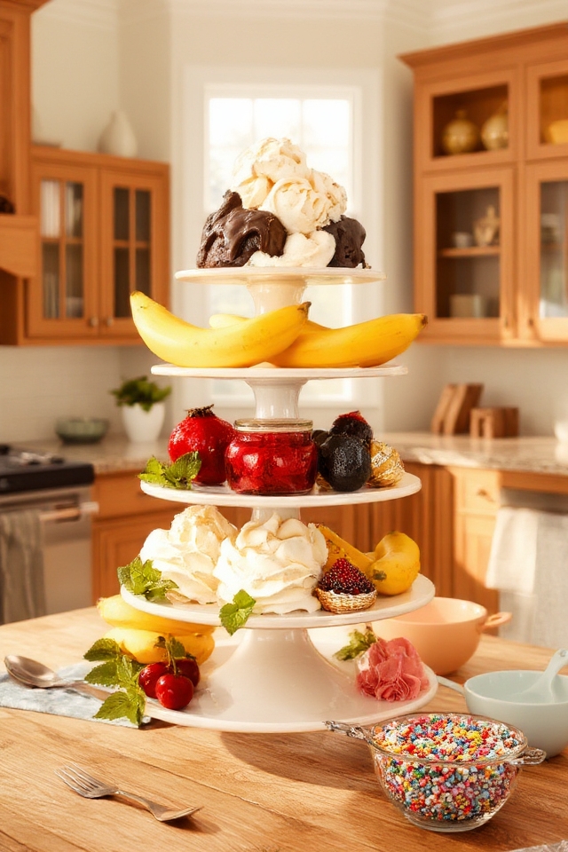 tiered banana split presentation