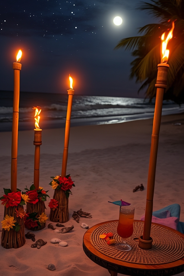 tiki torches enhance ambiance