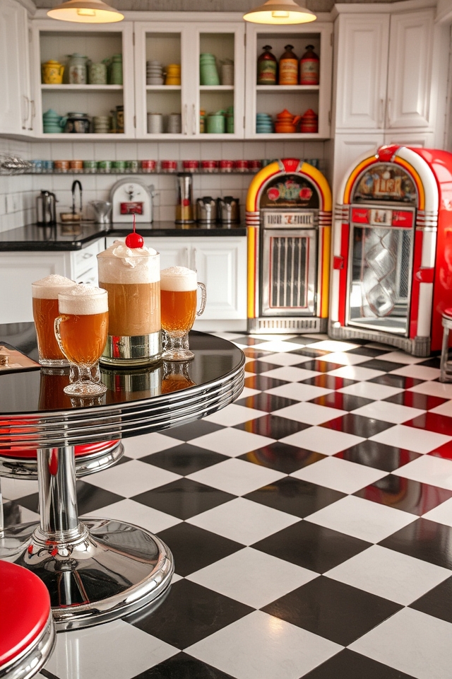 timeless checkerboard kitchen flooring