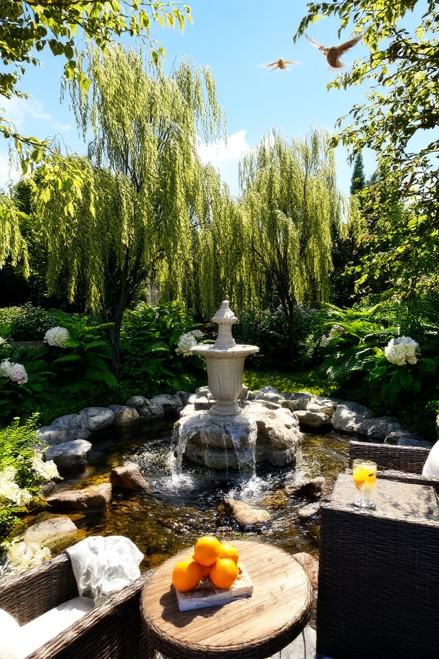 tranquil outdoor water features