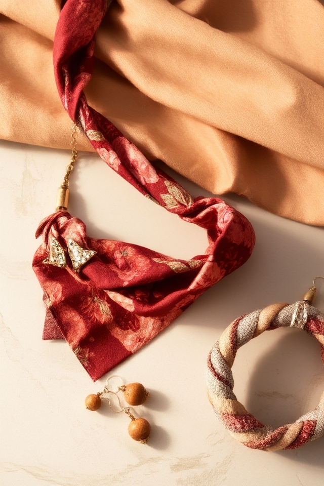 transform scarves into jewelry