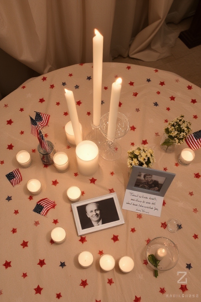 tribute table with candles