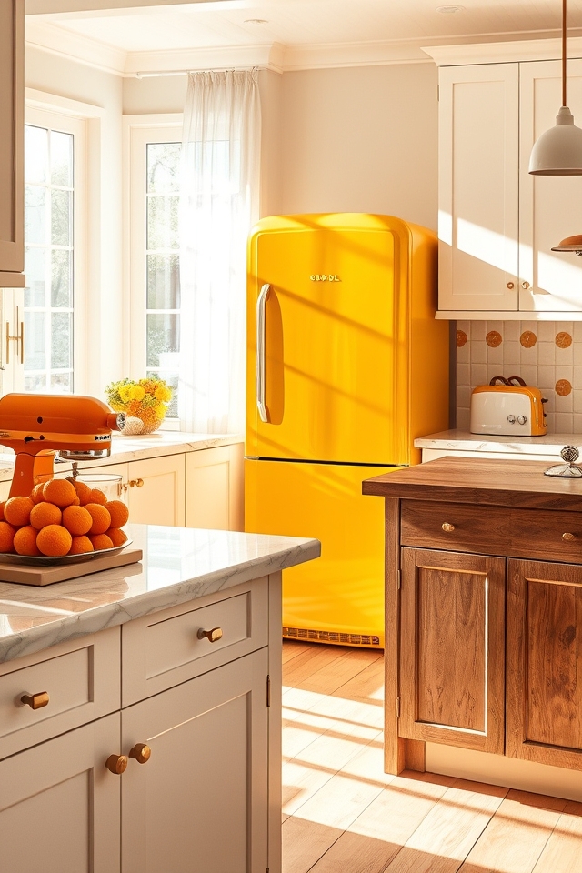 vibrant colorful kitchen appliances