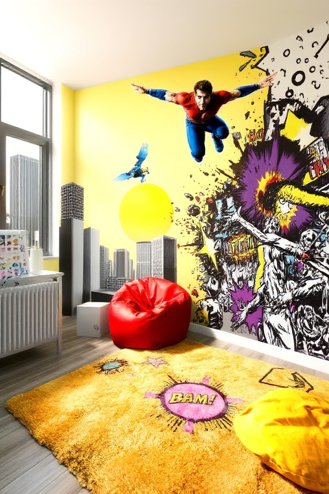 vibrant comic book murals