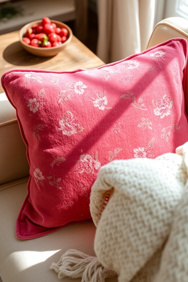 vibrant cozy raspberry pink pillows