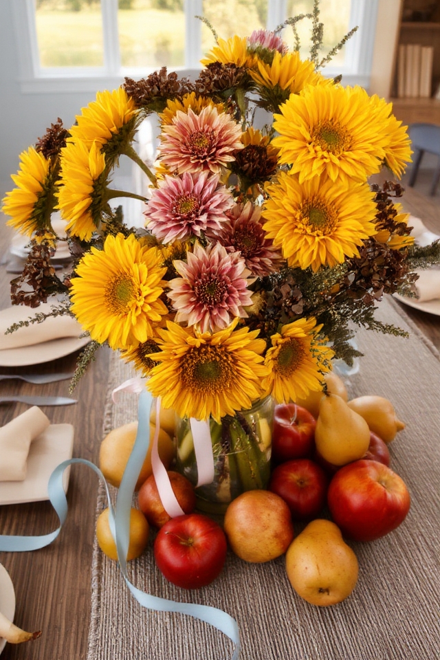 vibrant floral holiday centerpiece