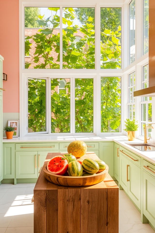 vibrant garden inspired kitchen decor