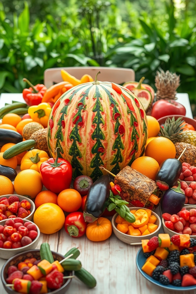 vibrant healthy dining displays
