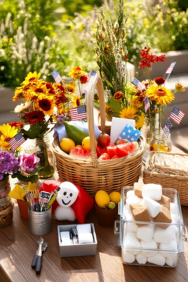 vibrant labor day centerpieces