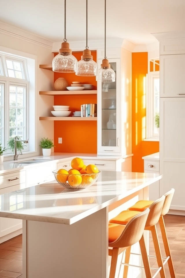 vibrant orange and cream