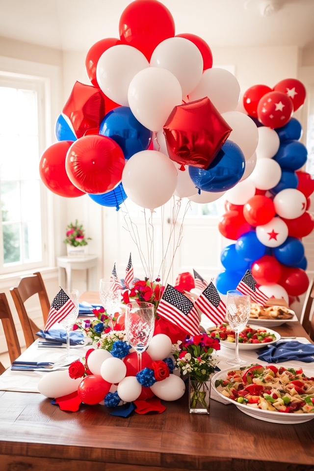vibrant patriotic balloon decorations