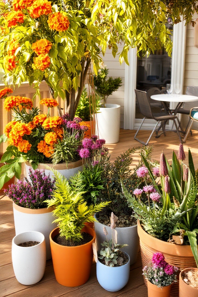 vibrant potted plants enhance