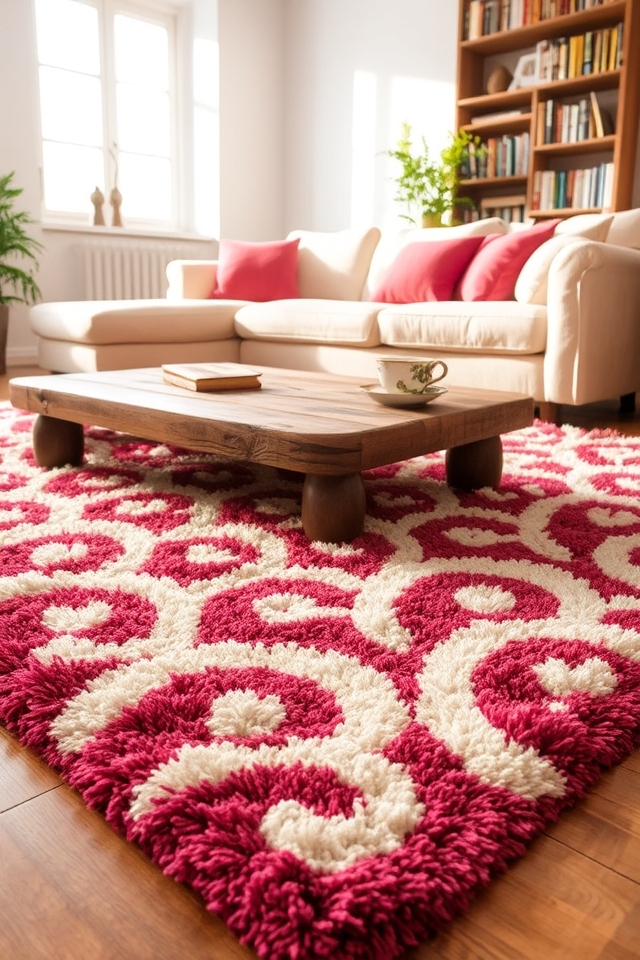 vibrant raspberry cream rugs