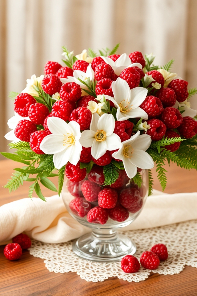 vibrant raspberry floral centerpiece