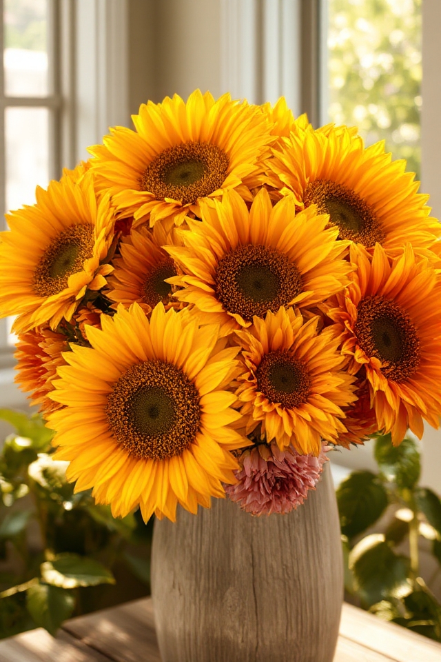 vibrant summer sunflower arrangements